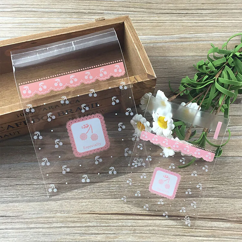 100 шт вишневые конфеты печенья мешки свадьба день рождения Ремесло самоклеющиеся