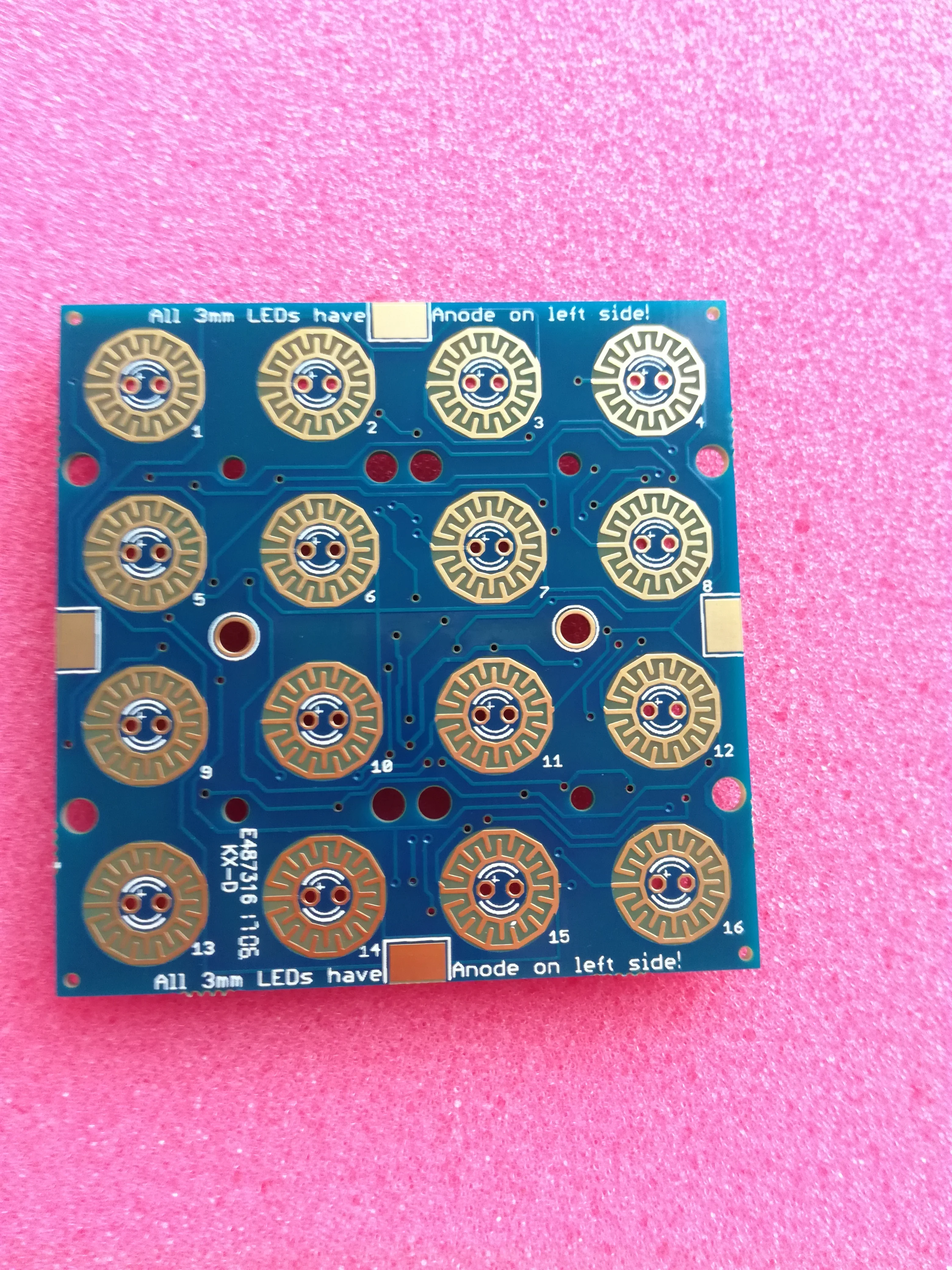 Монохромная печатная плата 1616 Trellis для кнопок 4x4 u0026 amp Светодиоды 3 мм|pcb for led|pcb amppcb