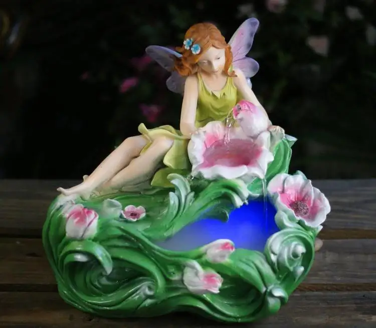 Водяной фонтан увлажнитель украшения подарок свадебный аквариум fairylady цветок Рождество Валентина любителей Ангел Европейский