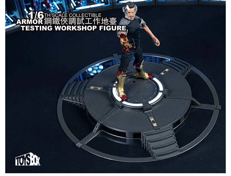1/6 сцена для фигурок аксессуары железный человек Tony бронированная отладочная платформа пульт дистанционного управления светящаяся дышащая световая модель для 12''