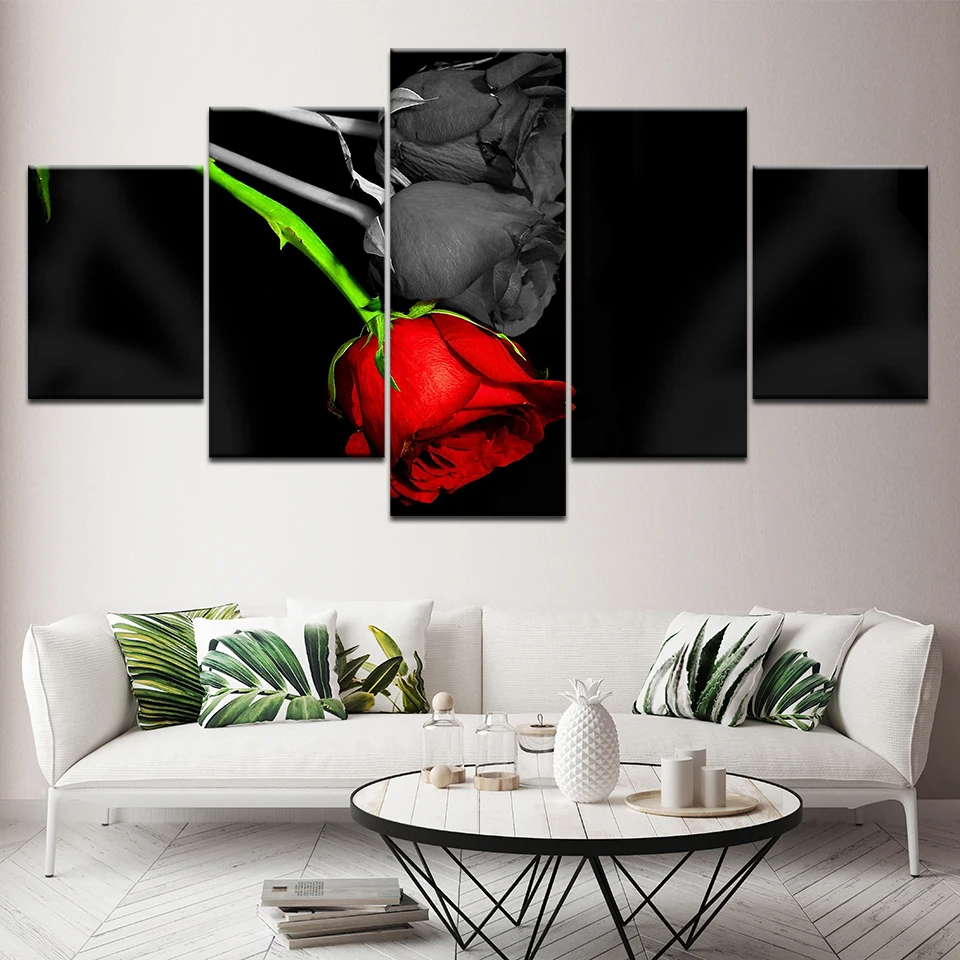 Самые Красивые розы цветы 5 шт. холст обои современный плакат модульная