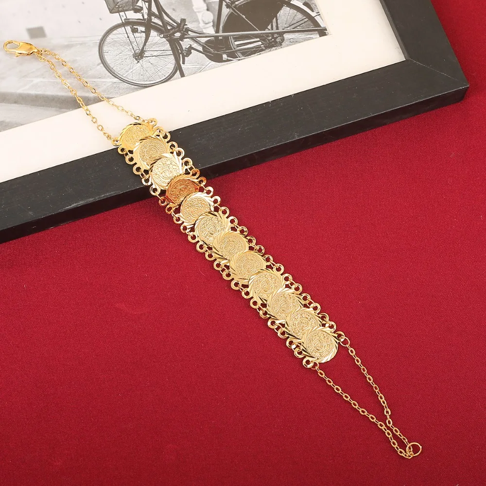 Маленькие монеты ювелирные изделия браслет для девушек золото арабские