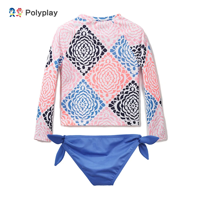 Купальник для маленьких девочек с длинными рукавами защитой от ультрафиолета