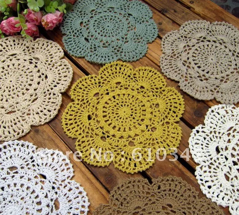 Бесплатная доставка хлопок ручная работа ЦВЕТАСТАЯ Салфетка коврики для вязания
