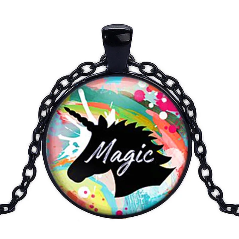 DJS59 New 2018 Silver Gold Colour Unicorn Pendant Necklace Jewelry Gifts With Girls Magical Creature Fantasy Magic Angel Fashion | Украшения