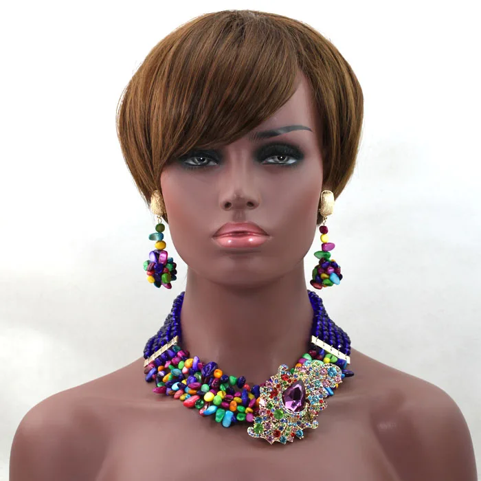 Комплект из колье браслета и сережек с разноцветными кристаллами | Украшения