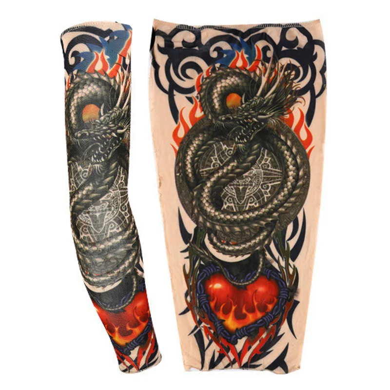 1 шт. комплект с имитацией 3D рукава татуировкой эластичных чулок для рук мужчин и
