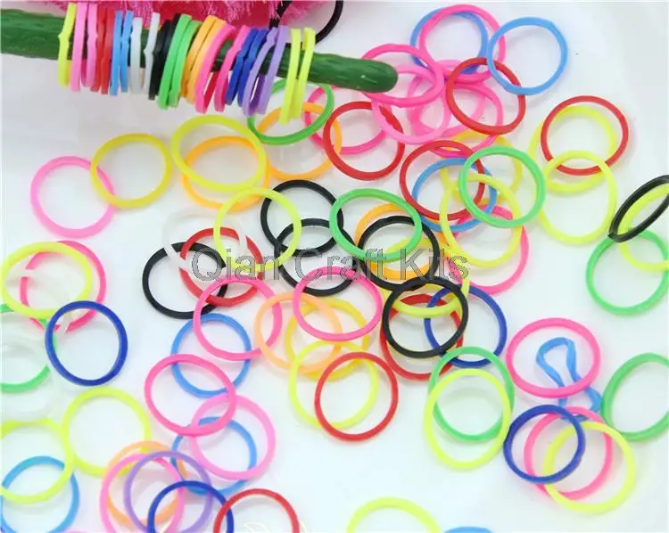 Разноцветные резиновые кольца для волос 4000 шт. обруч конский хвост эластичные