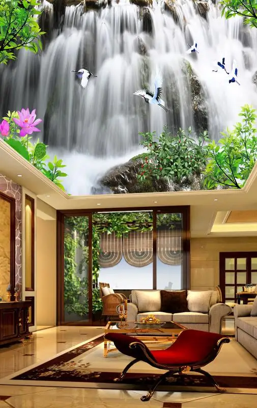 3D обои на заказ потолочные для гостиной живописные Водопад художественная