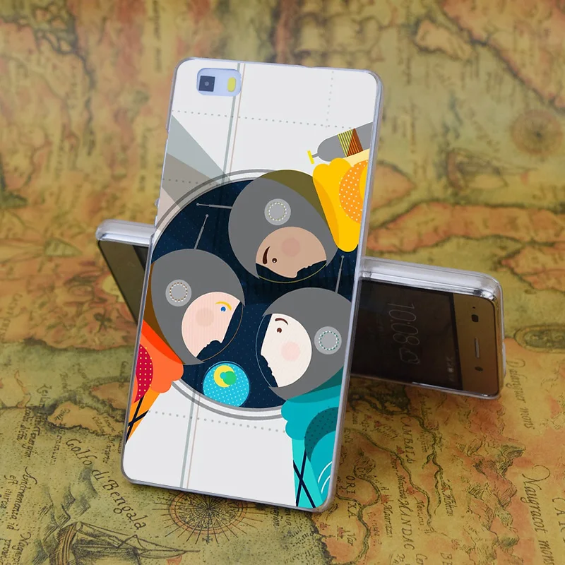 E2203 Astronauts In Space Transparent Hard Thin Skin Case Cover For Huawei P 6 7 8 9 Lite Plus Honor 4C 4X G7 |