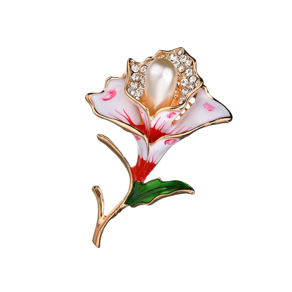 Женская брошь в форме цветка Terreau Kathy разноцветная с кристаллами пшеницы стразы