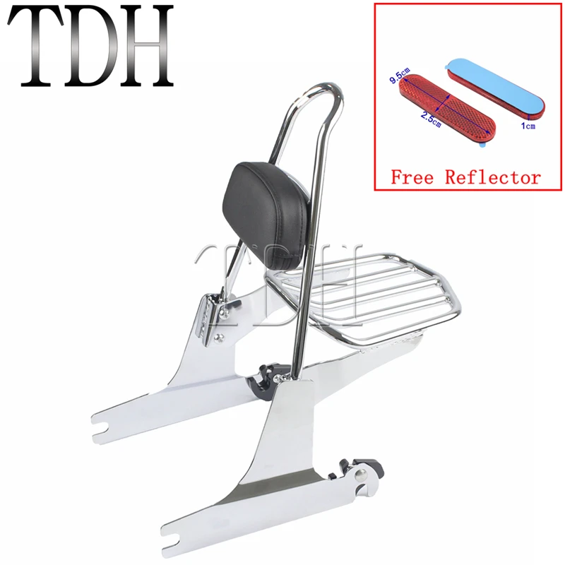 

Steel Rear Passenger Detachable Sissy Bar Backrest For Harley FXDF FXDFSE FXDF FXDWG FXDFSE 2008-up Chrome Luggage Rack Carrier