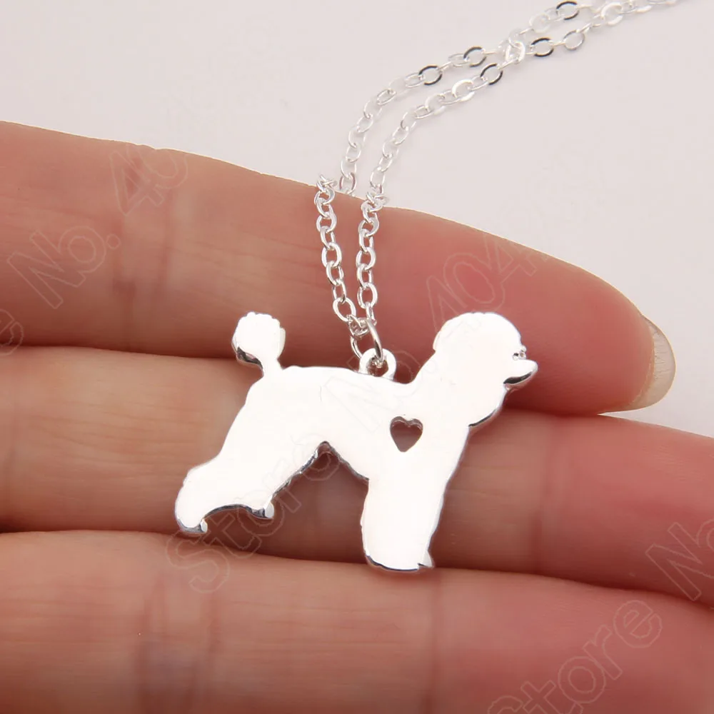 Изящное Пудель собака ожерелье для любителей собак лапа печать Мемориал бирка