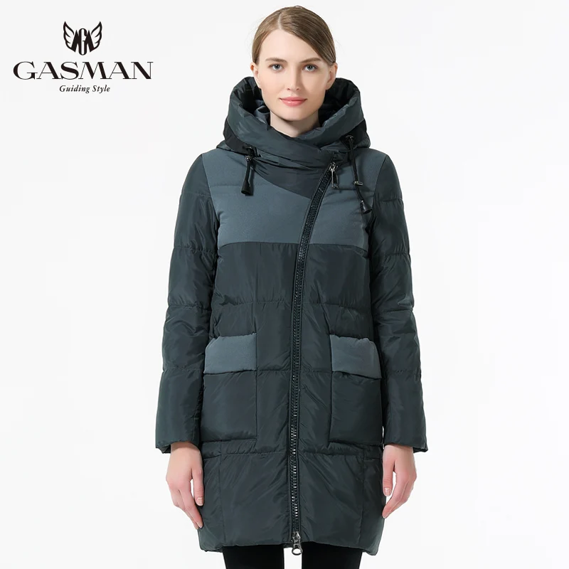 GASMAN 2019 Зимняя женская куртка пуховик женский зимний с капюшоном теплая длинным
