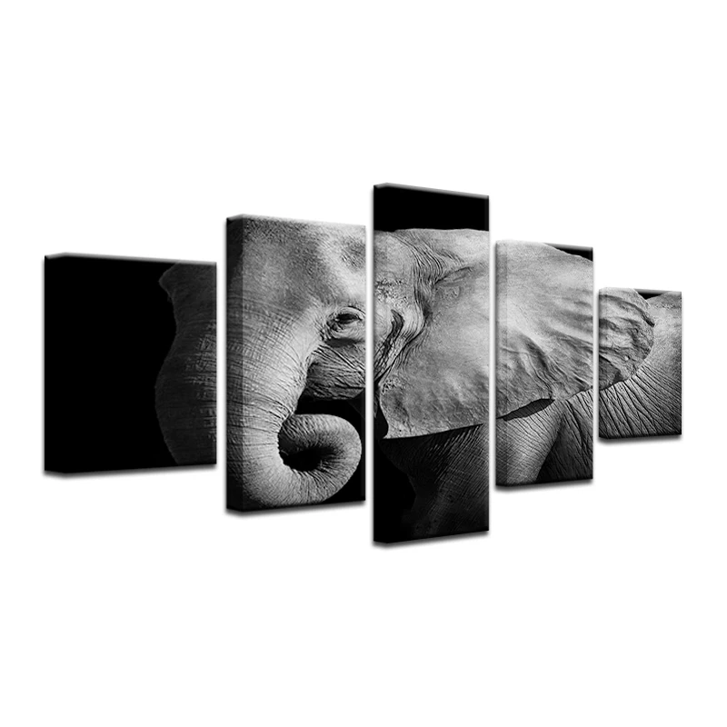 Художественный HD Печатный пейзаж Африканские слоны Модульная картина