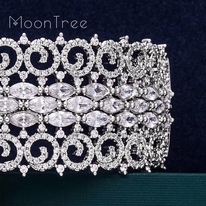 MoonTree роскошный большой нежный 3 тона смешанный кубический цирконий медь