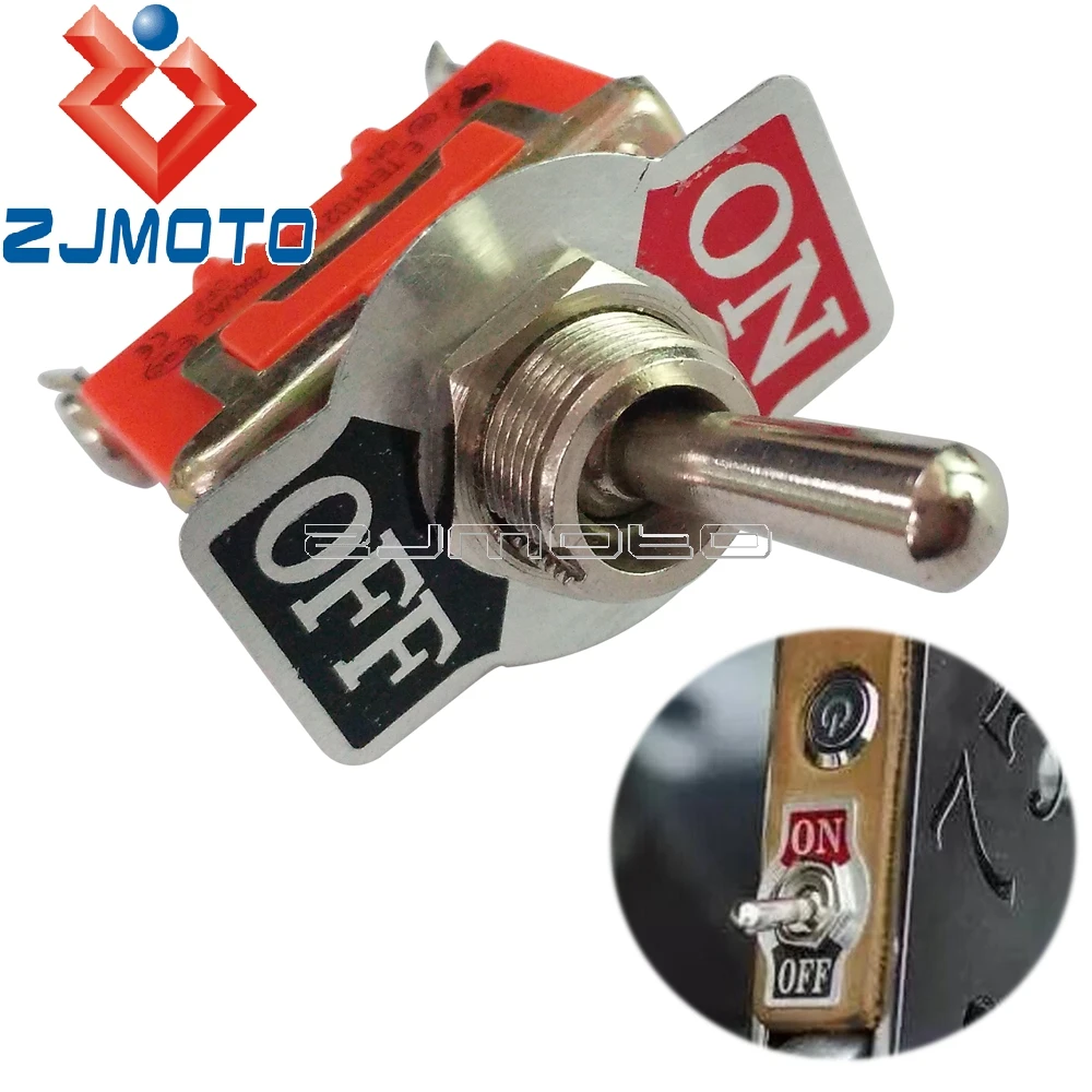 Ретро Мотоцикл тумблер E TEN1021 15A 250VAC 2 контактный ВКЛ ВЫКЛ легко снимаются