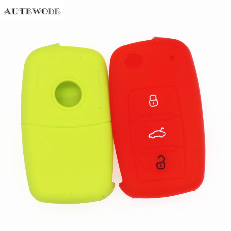 Чехол для ключей AUTEWODE автомобиля силиконовый чехол VW Volkswagen polo passat b5 golf 4 5 6 jetta mk6