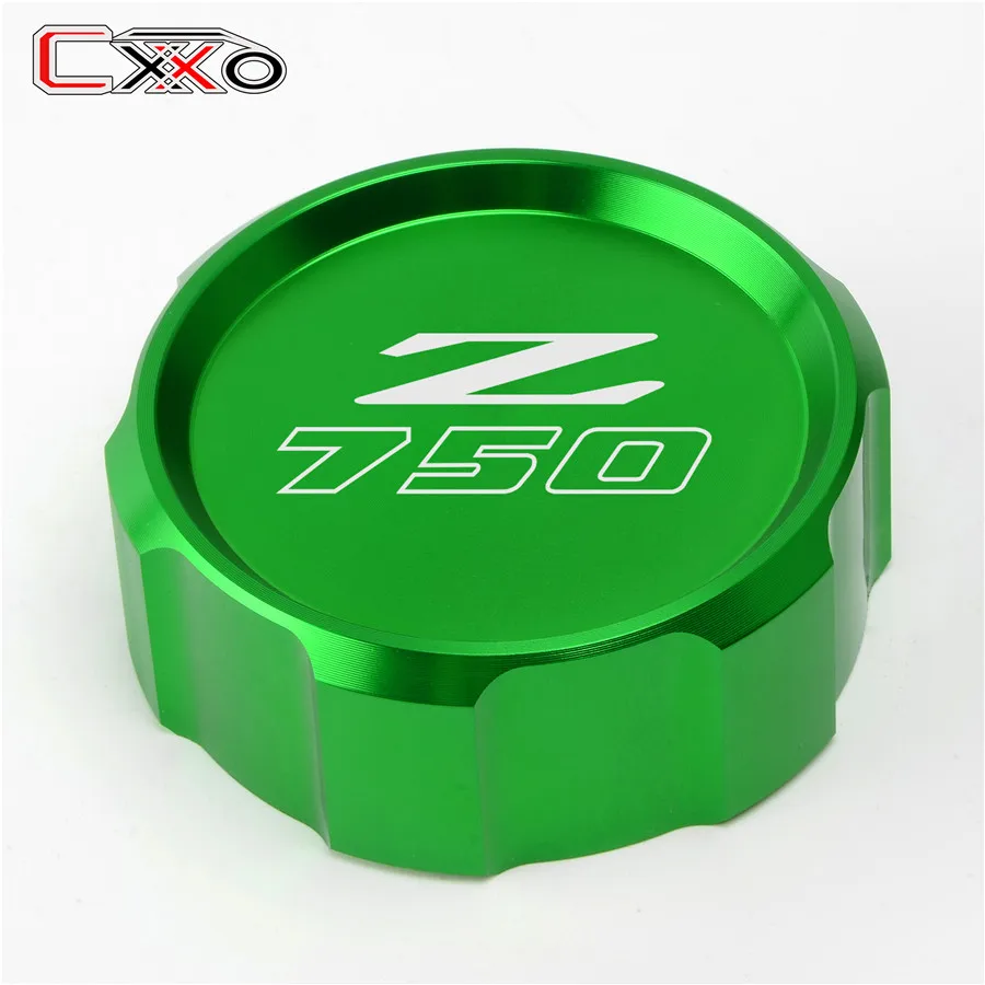 front green Для Kawasaki Z750 Z 750 2007-2012 2008 2009 2010 2011 мотоцикл Красный спереди и сзади цилиндр для жидкости мастер Крышка Резервуара - Цвет: front green