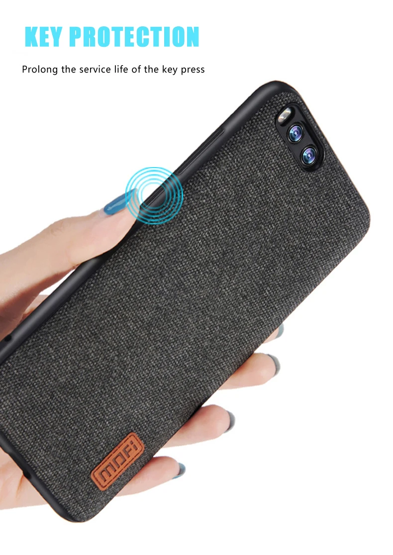 Чехол для xiaomi mi 6, MOFI mi 6, Твердый Чехол для задней панели, чехол для мягкого ТПУ edge mi 6, текстильная ткань, полное покрытие, деловой чехол 5,15''