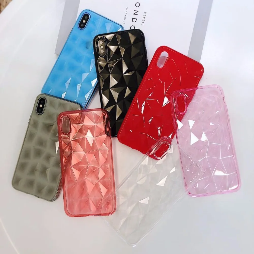 Блестящий Прозрачный чехол с алмазным рисунком для IPhone X XsMax 8 7 6 6s Plus мягкий из ТПУ