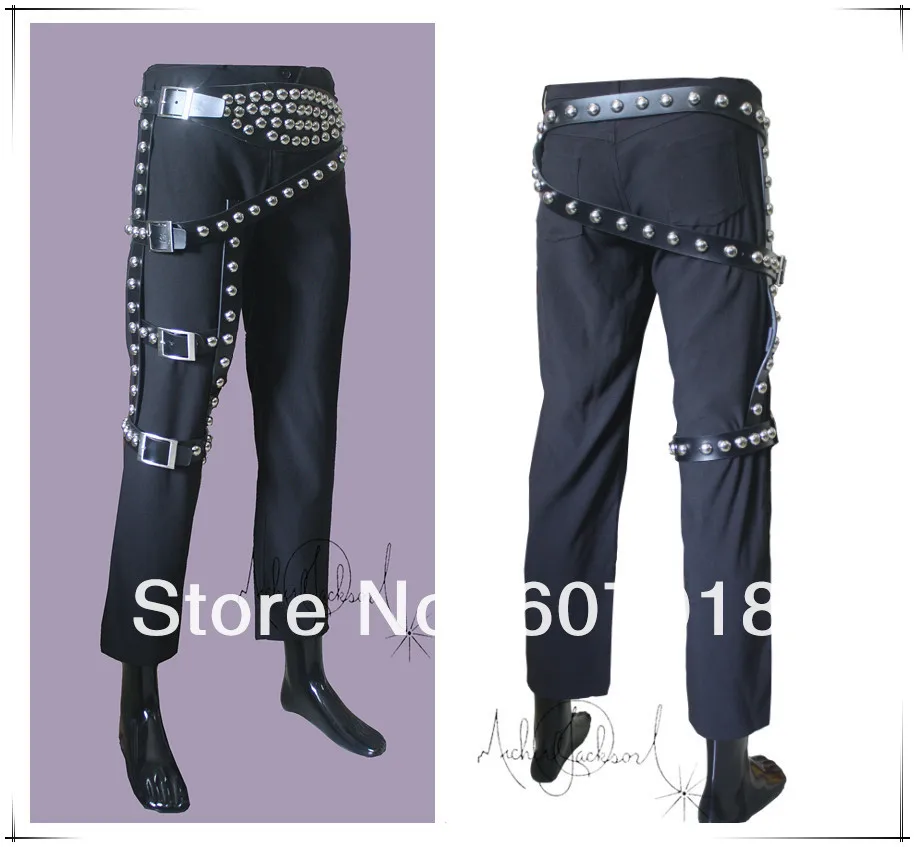 Belt and Pants MJ Майкл Джексон BAD jAM классический ремень для ног панк заклепки Металл для выступления шоу имитация Hallween подарок - Цвет: Belt and Pants