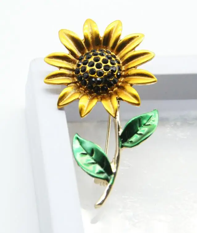 Подсолнечник брошь Винтаж сплав броши на булавке для женщин модные украшения