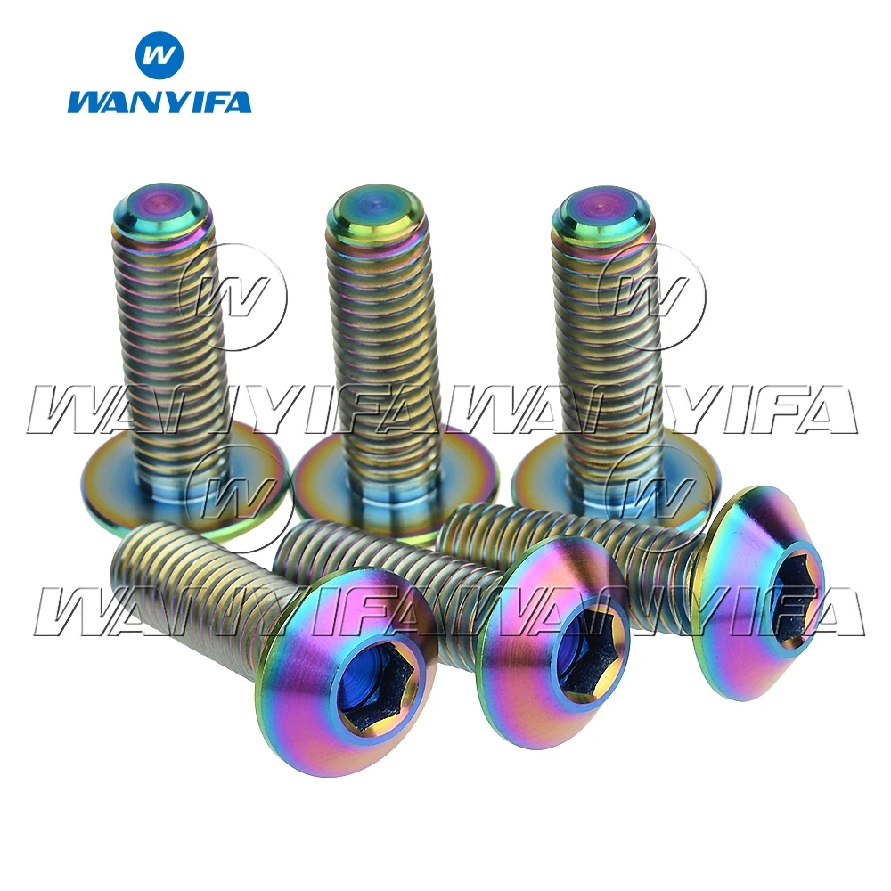 Титановый "Wanyifa" болты M8X25mm Аллен с полукруглой головкой винт для велосипеда диск для мотоцикла тормоза винт 6 шт