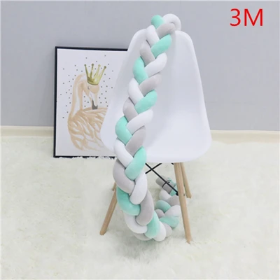 as picture 3M 1 м/2 м/3 м Детская кровать бампер узел детская кровать подушка De Lit Tresse Bebe бортики для кроватки Детская кроватка бампер декор комнаты - Цвет: as picture 3M