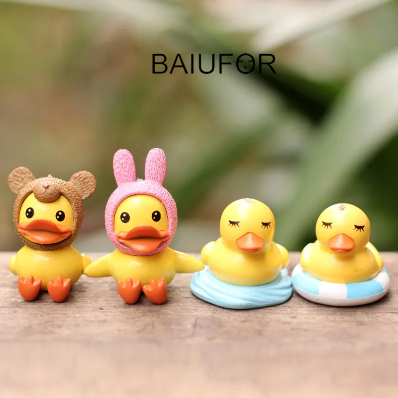 BAIUFOR животные миниатюрные Мультяшные фигурки из коллекции утки для террариума