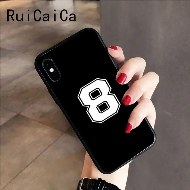 RuiCaiCa черный мягкий черный чехол для телефона с буквами и цифрами для iPhone X XS MAX 6 6S 7 7plus 8 8Plus 5 5S XR