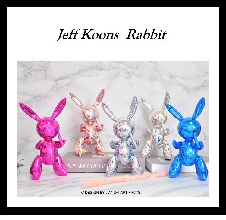 Jeff Koons Кролик Милые Животные Смола скульптура свадебный декоративный шар Кролик дом в скандинавском стиле украшения Аксессуары декор для дома