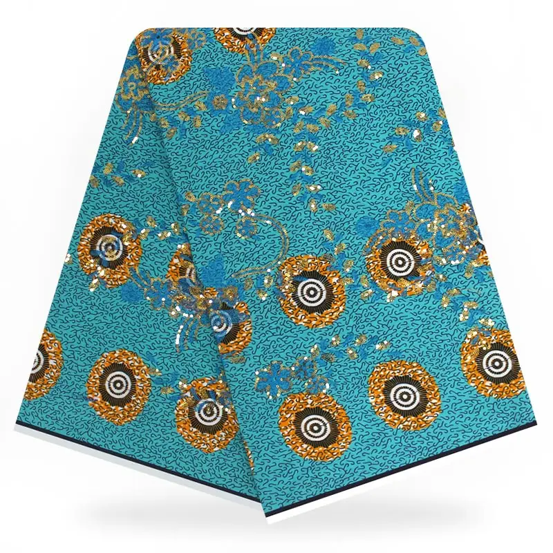 High-end latest style party dress cloth printing African real Ankara wax 3D sequins dubai royal traditional zfqd01 | Дом и сад
