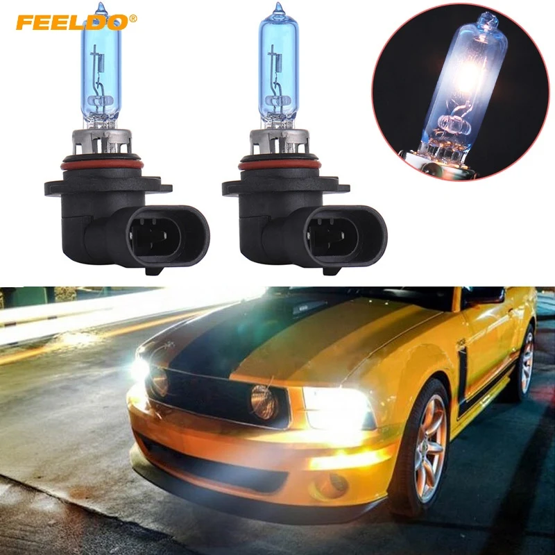 

FEELDO 10Pcs White 9005 HB3 12V 55W 100W Headlights Lamp Car Light Source Parking #FD-2137