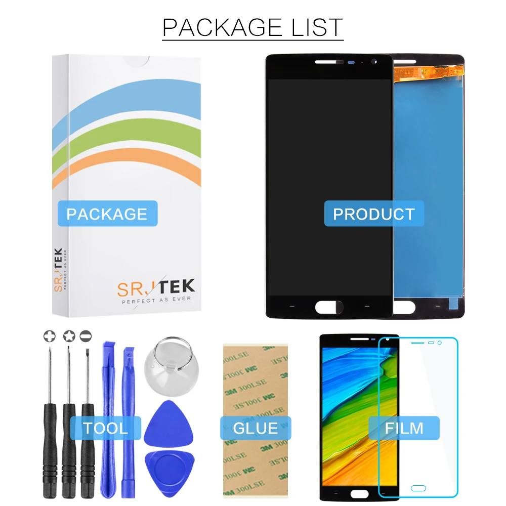 Srjtek 5 ''для Oneplus 2 ЖК-дисплей сенсорный дигитайзер для One Plus экран 1 + два A2001 A2003