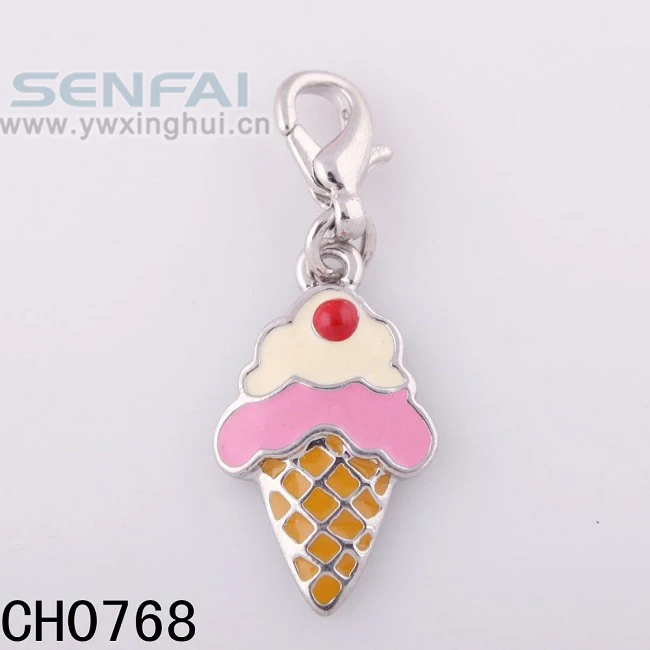 

Factory Direct Sells Cute Charms Zinc Alloy Beautiful Ice Cream Shape New Arrival Fashion Charms For Necklace And Bracelet