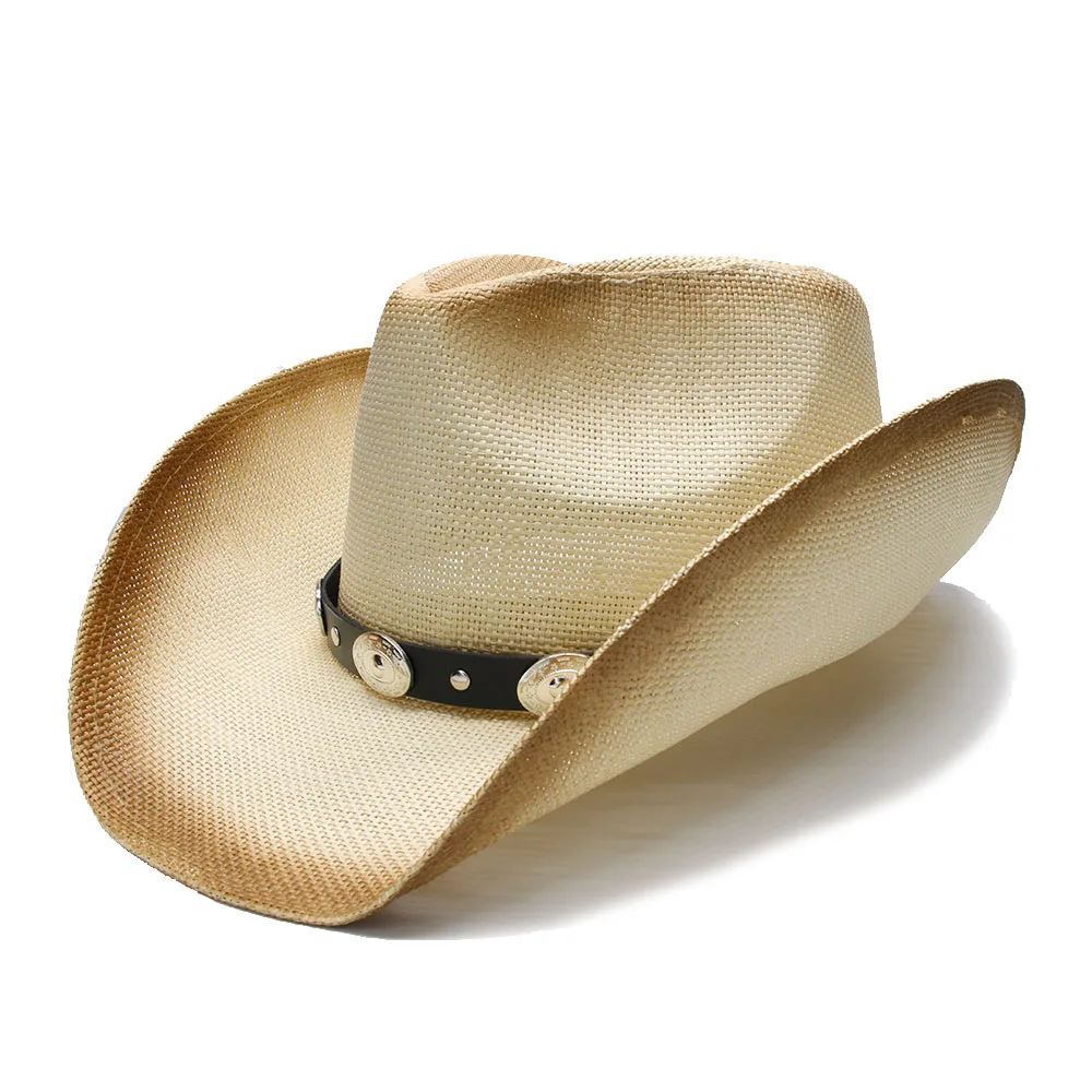 Шляпа в стиле панк для мужчин и женщин Пляжная соломенная Федора с широкими