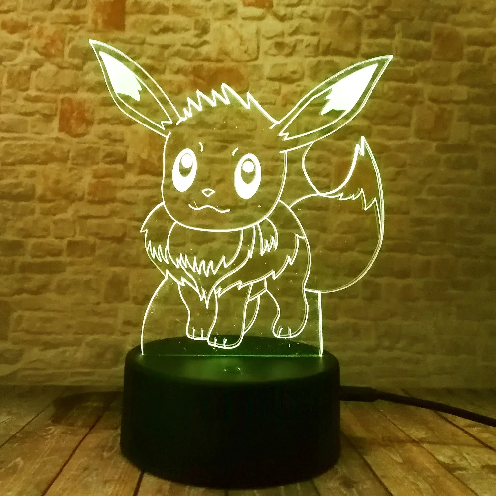 Покебол PIKACHU Bulbasaur Bay Role 3D RGB лампа Pokemon Go экшн-фигурка визуальная Иллюзия светодиодный Праздничный Рождественский подарок Ночной светильник