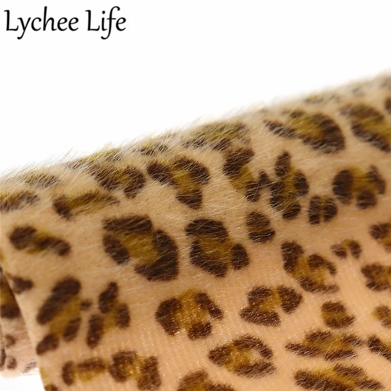 Бархатная ткань Lychee Life A4 с леопардовым принтом цветная 29x21 см сделай сам для