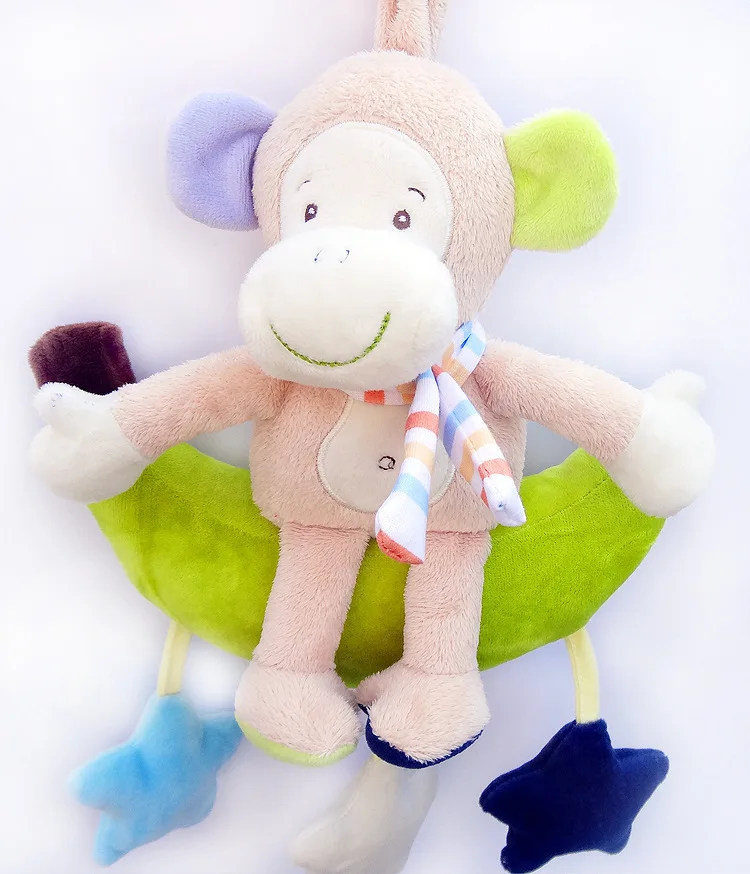 Baby Kids Plush Toys Fun Cartoon Animals Cloth Pull Bell Music Clockwork Bed Hanging Gift | Игрушки и хобби
