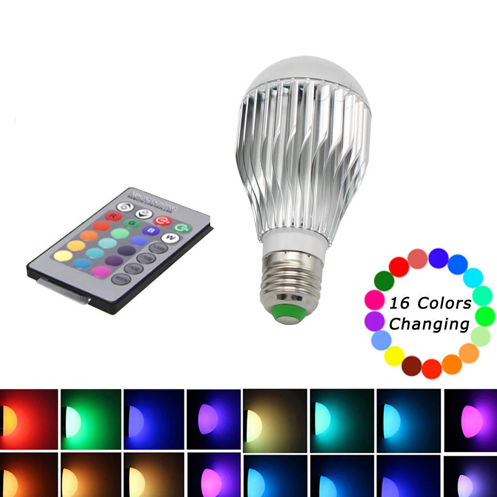 RGB Color Changing E27 LED Light Bulb 10W Lamp 85V-265V + Remote Controller Living Room Bedroom Energy Saving | Освещение