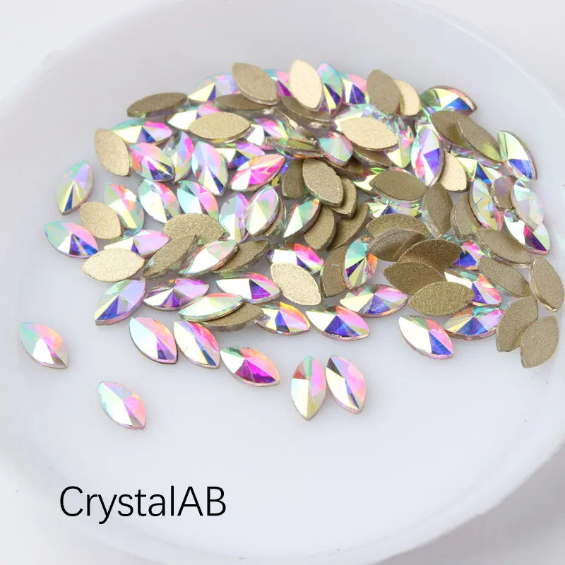 CrystalAB Новинка, распродажа, стразы для нейл-арта "конский глаз", 3X6 мм, цветные, AB, Кристальные камни, 30 шт./100 шт., для украшения своими руками, маникюрный бриллиант - Цвет: CrystalAB