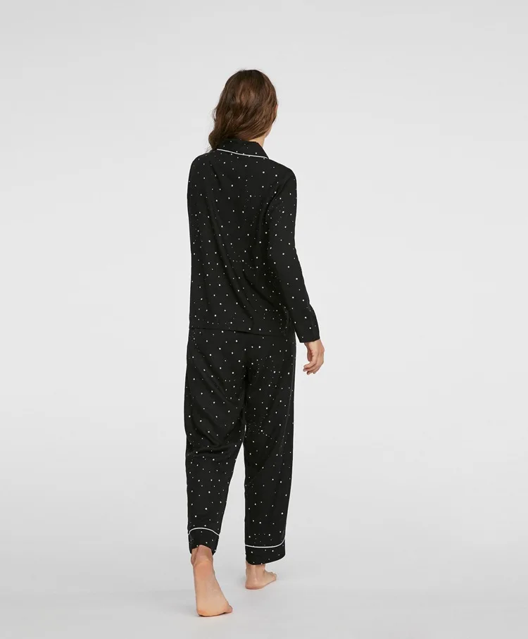 Хлопковая пижама, пижамный комплект для женщин, длинный комплект, shein, Пижама, женская одежда, pjs