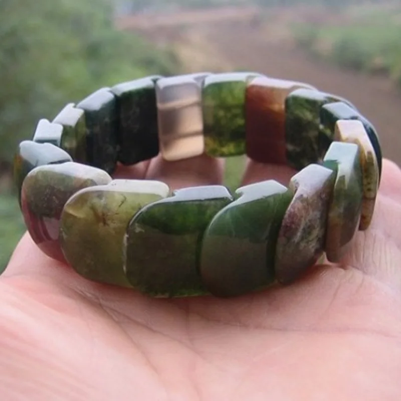 Прямая поставка браслет из агата с натуральной водой и травой квадратный для