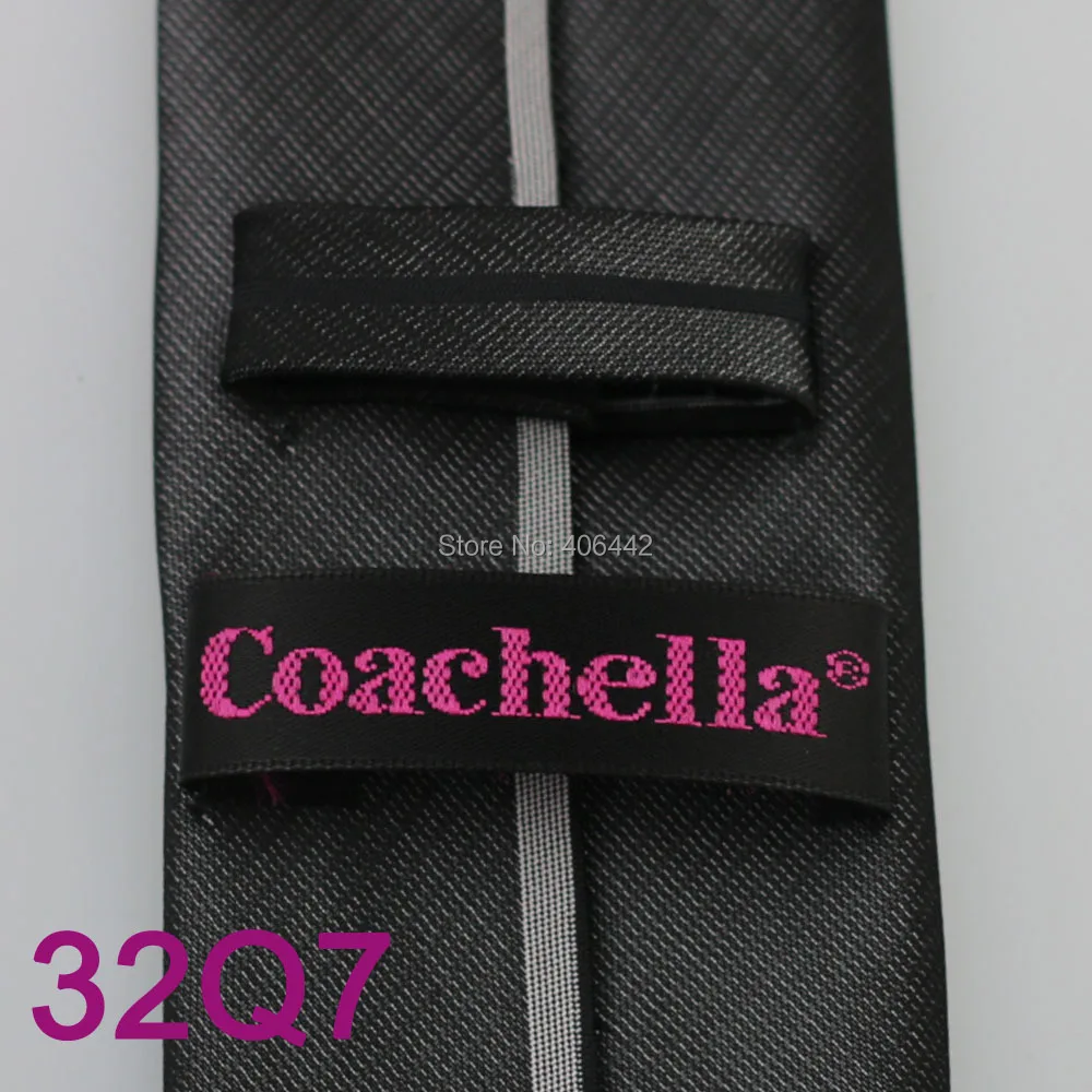 YIBEI Coachella жаккардовые Тканые микрофибры границы черные мужские галстуки серые