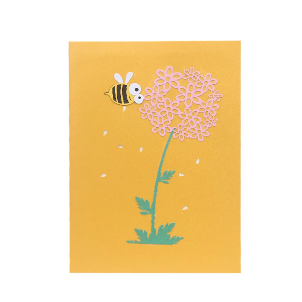 2020 поздравительные открытки с пчелиным цветком приглашение на день рождения и