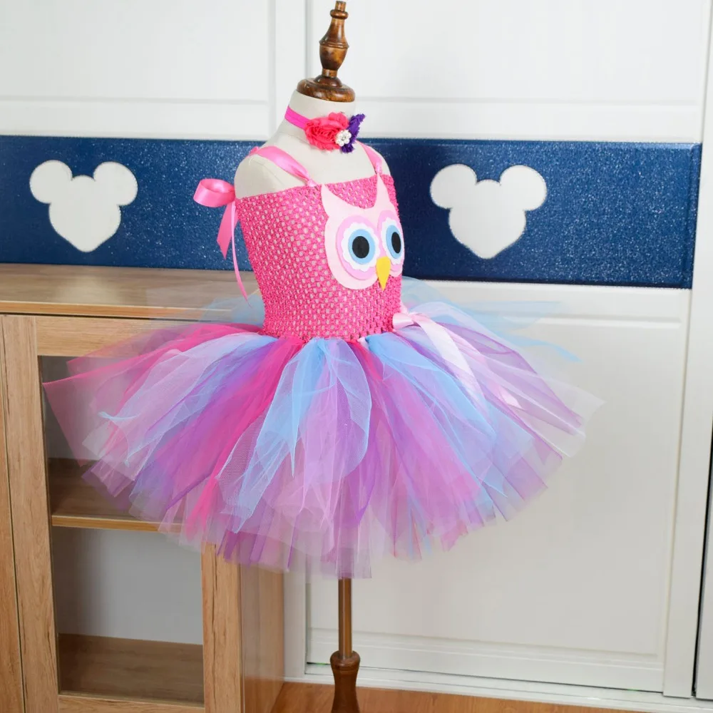 Owl Tutu Dress for Girls Baby Birthday Party Costume with Flower Headband 1st Outfit Kids Halloween 1-12Y | Детская одежда и обувь