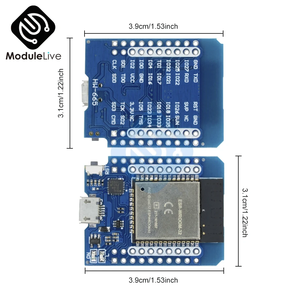 Макетная плата с модулем и штифтами для Arduino DIY KIT Wemos Mini D1 ESP8266 ESP32 ESP 32S WIFI + Bluetooth