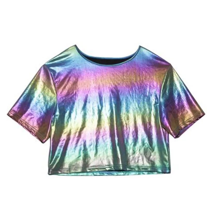 2019 summer tshirt rainbow reflection t shirt women colorful short tops harajuku t-shirt poleras mujer camiseta | Женская одежда
