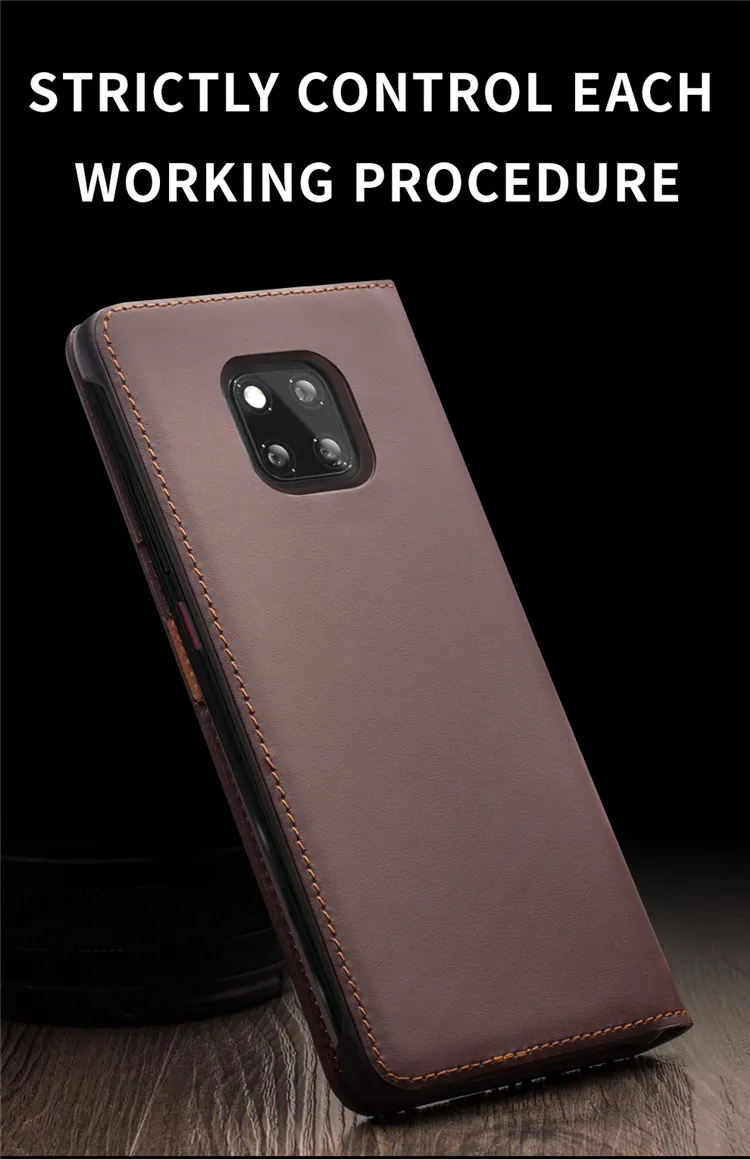 QIALINO Роскошный чехол для телефона из натуральной кожи для huawei mate 20 стильный ручной работы флип-чехол с отделениями для карт для mate 20 Pro